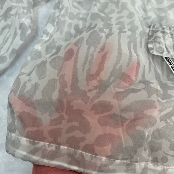 Good American Icy Leopard Print Windbreaker Jacket Packable Y2K Chic Size M NWT - Picture 13 of 16